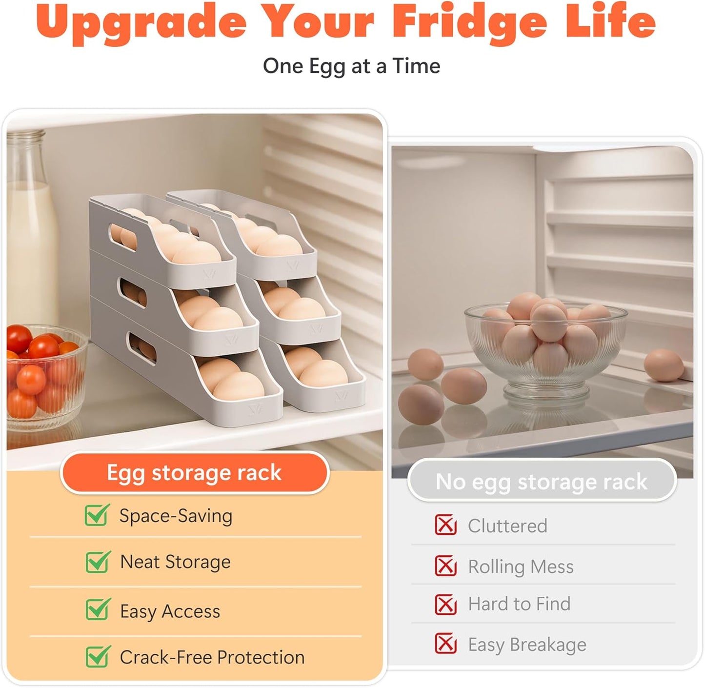 Rolling Egg Dispenser for Refrigerator