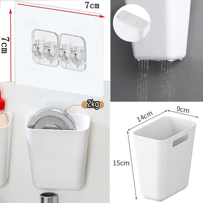 4 Piece Kitchen Cabinet Door Storage Box,Self Adhesive Wall Mounted Storage