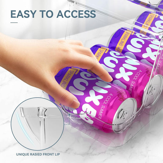 Soda Can Dispenser for Refrigerator with Lids