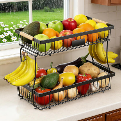 2 Tier Fruit Basket for Kitchen Counter